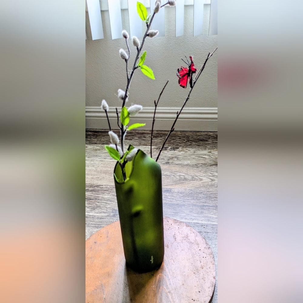Original TranSglass Artecnica Recycled Post-Consumer Wine Bottle Vase
